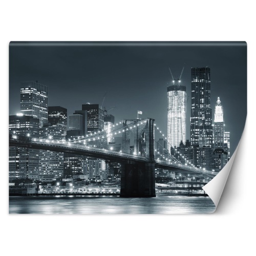 Fototapeta, New York Brooklyn Bridge černobílý