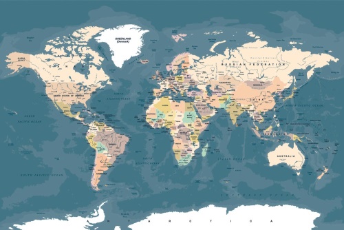 Samolepící tapeta vintage mapa světa