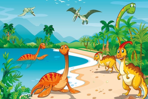 Tapeta ráji dinosaurů do dětského pokoje