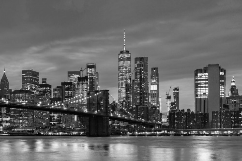Samolepící fototapeta černobílý most v Brooklynu