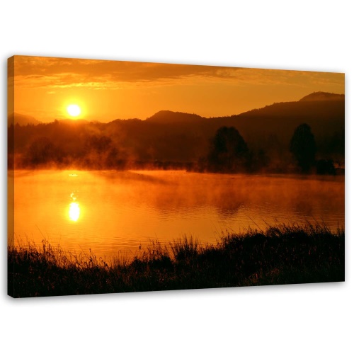 Obraz na plátně Západ slunce v horách