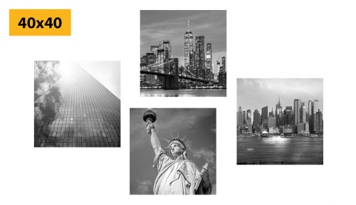Set obrazů černobílý New York