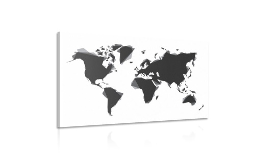 Obraz abstraktní mapa světa v černobílém provedení