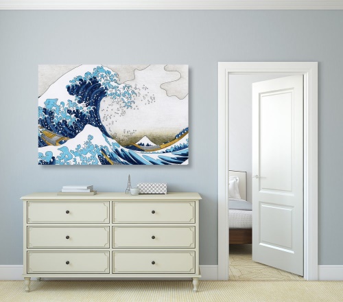 Obraz reprodukce Velká vlna z Kanagawa - Kacušika Hokusai cm