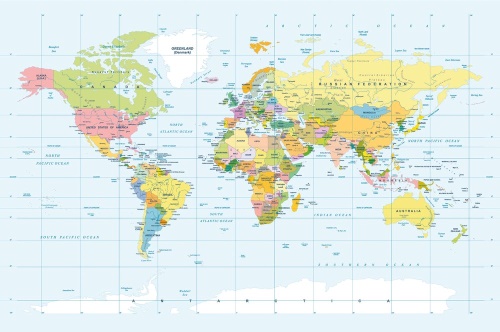 Tapeta klasická mapa světa s okrajem