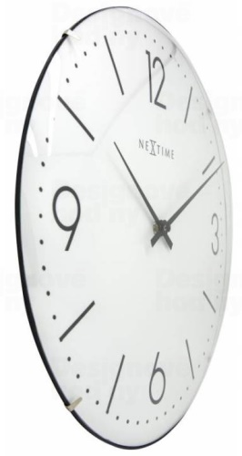 Designové nástěnné hodiny 3157wi Nextime Basic Dome 35cm