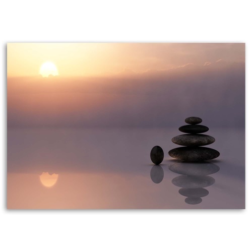 Obraz na plátně Zenové kameny při západu slunce