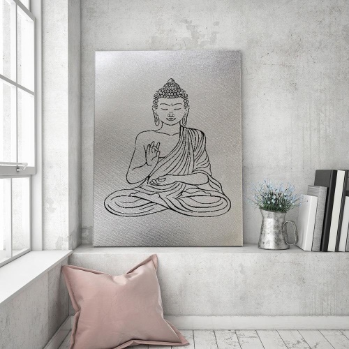 Obraz na plátně Silver Buddha Zen Spa