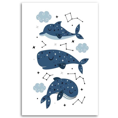 Obraz na plátně Šťastná modrá velryba
