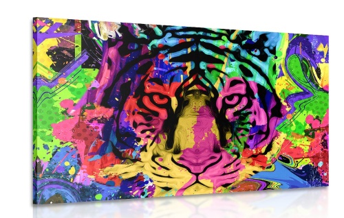 Obraz barevná tygří hlava