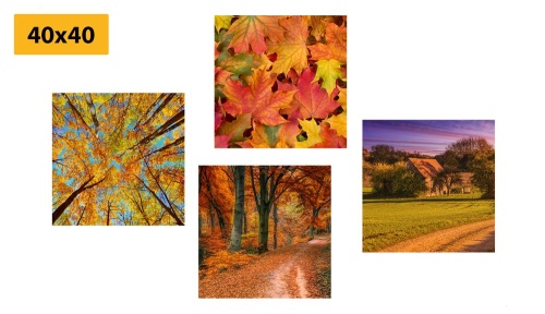 Set obrazů příroda v podzimních barvách