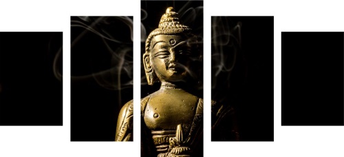 5-dílný obraz socha Buddhy