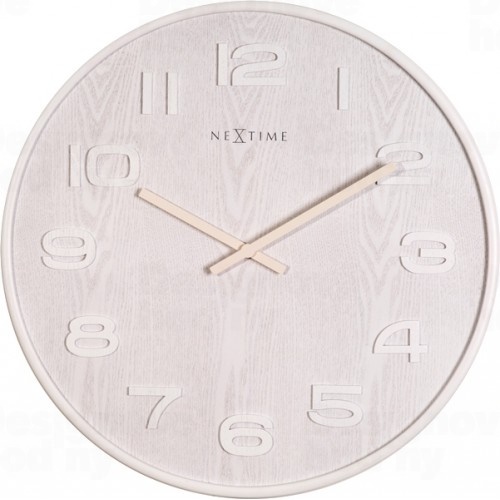 Designové nástěnné hodiny 3096wi Nextime Wood Wood Medium 35cm