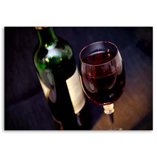 Obraz na plátně Láhev červeného vína