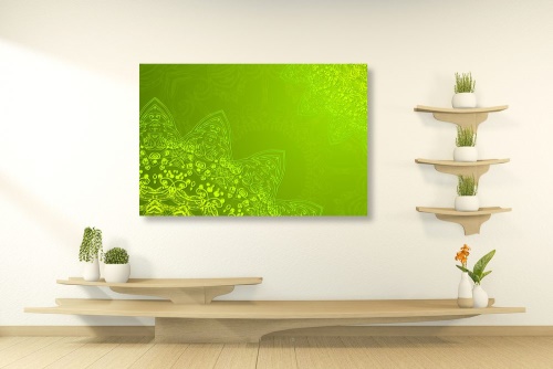 Obraz moderní prvky Mandaly v odstínech zelené