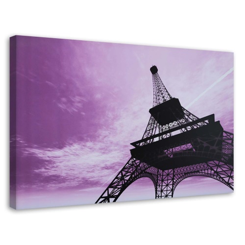 Obraz na plátně Eiffelova věž v Paříži Fialová