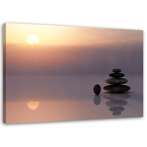 Obraz na plátně Zenové kameny při západu slunce