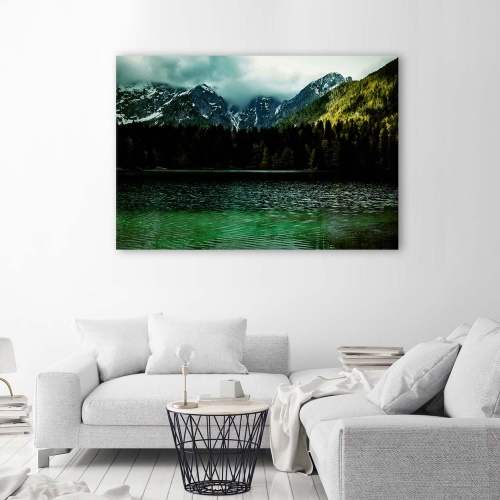 Obraz na plátně Jezero Mountains Lesní mlha