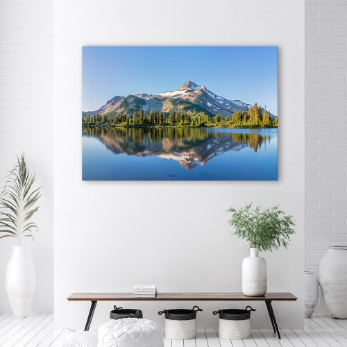 Obraz na plátně, Krajina lesního horského jezera