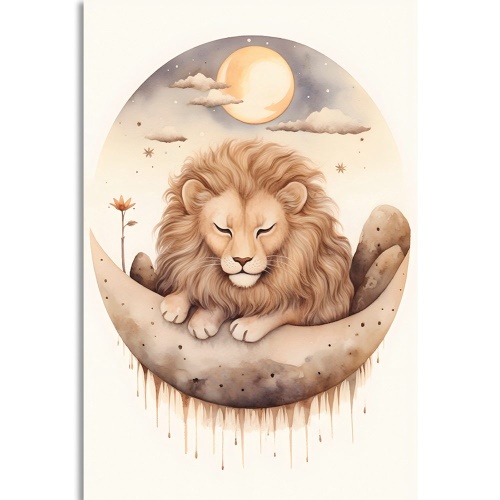 Obraz zasněný lev