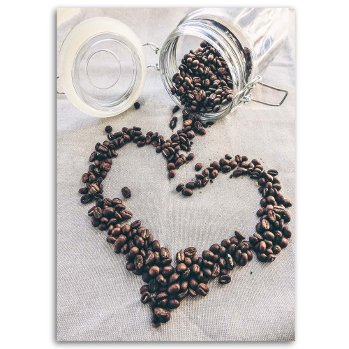 Obraz na plátně Káva Heart Bean