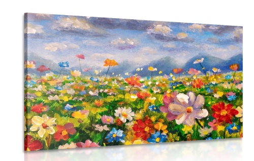 Obraz olejomalba divoké květiny