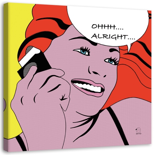 Obraz na plátně Pop-artová žena s telefonem
