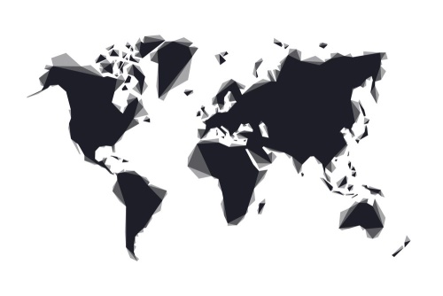 Tapeta mapa světa abstraktní v černobílém