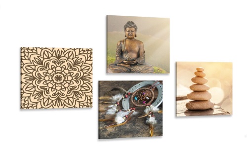 Set obrazů harmonický Buddha