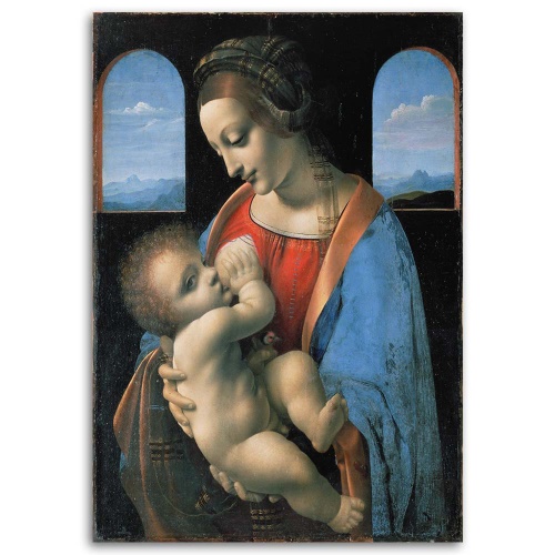 Obraz na plátně, REPRODUKCE Madonna Litta - Da Vinci