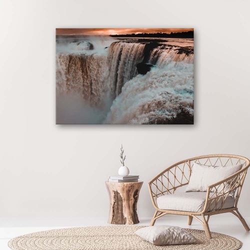 Obraz na plátně Niagarské vodopády při západu slunce