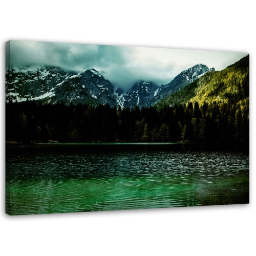 Obraz na plátně Jezero Mountains Lesní mlha