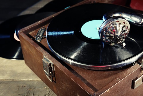 Obraz gramofon s vinylovou deskou