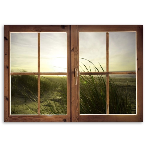 Obraz na plátně Výhled z okna Plážová tráva
