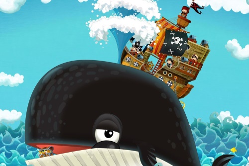 Obraz pirátská loď na velrybě