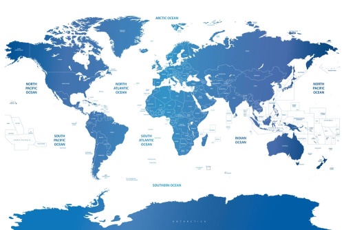 Obraz mapa světa s jednotlivými státy