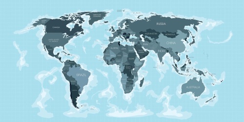 Obraz nádherná mapa s modrým nádechem