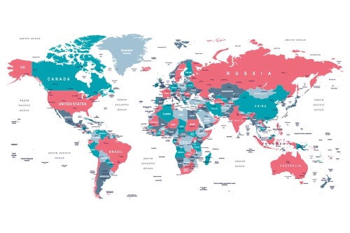 Tapeta pastelová mapa světa