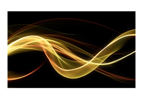 Fototapeta - Žlutá tvar vlny plovoucí ve tmě