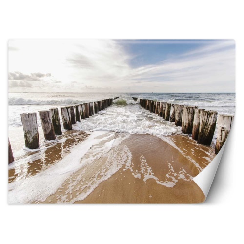 Fototapeta, 3D Pláž Pohled na moře Vlnolam