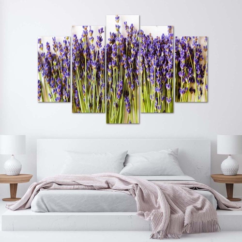 Obraz na plátně pětidílný Levandulové květiny Příroda