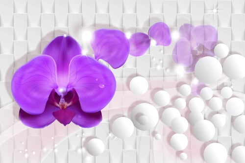 Samolepící tapeta orchidej na abstraktním pozadí
