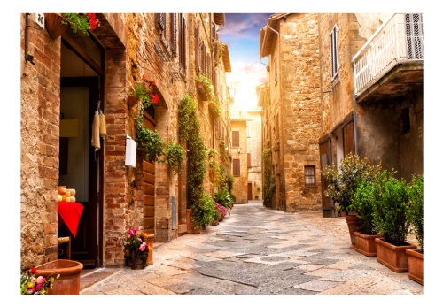 Fototapeta - Colourful Street in Tuscany