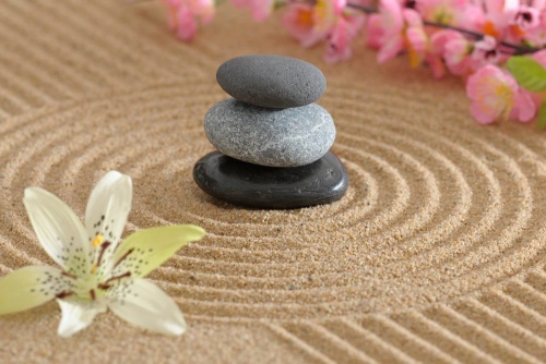 Obraz Zen zahrada a kameny v písku