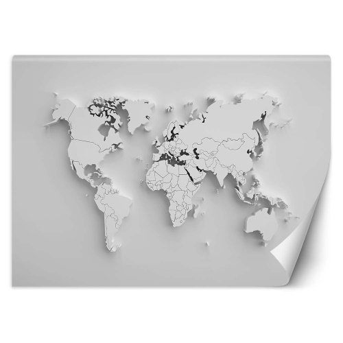 Fototapeta, Mapa světa Kontinenty 3D