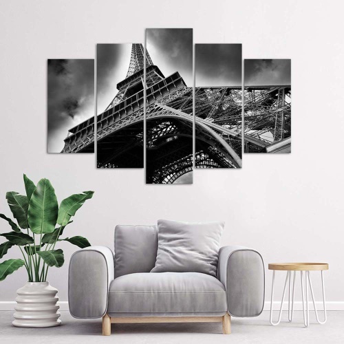 Obraz na plátně pětidílný Pařížská Eiffelova věž