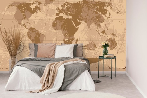 Samolepící tapeta rustikální mapa světa