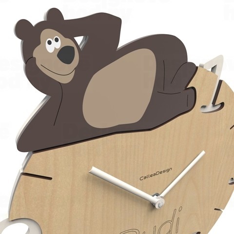 Dětské hodiny CalleaDesign medvěd 36cm