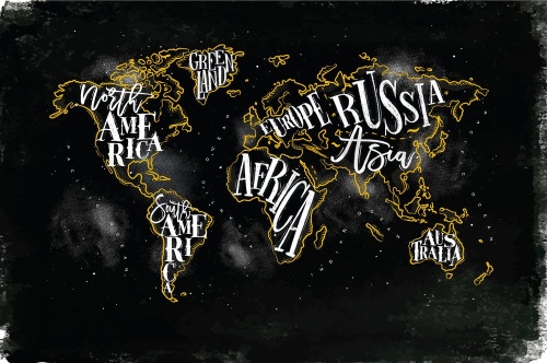 Tapeta stylová mapa světa
