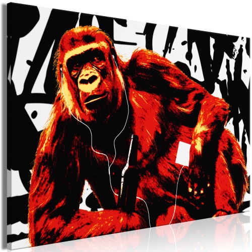 Obraz - Pop Art Monkey (1 Part) Narrow Red